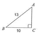 Find the missing side and angle to the nearest tenth. 
AC=
m∠B =