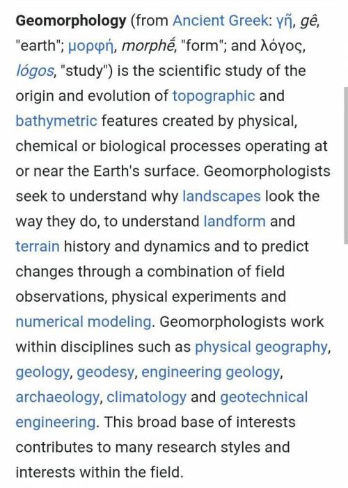 What is geomorphology