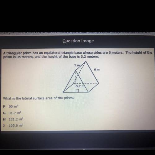 What is the lateral surface area of the prism