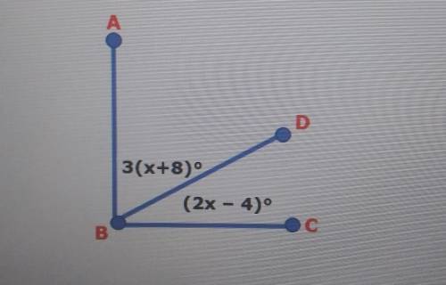 In the figure, 2 ABD and Z DBC are complementary angles. 3(x+8) (2x - 4)^ . Type and solve an equat