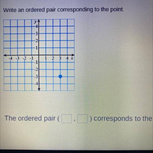 Write an ordered pair corresponding to the point