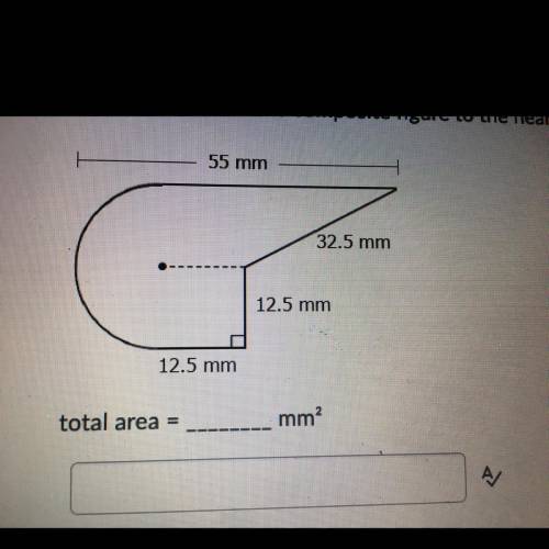 Find the area of the composite figure to the nearest hundredth.

55 mm
32.5 mm
12.5 mm
12.5 mm