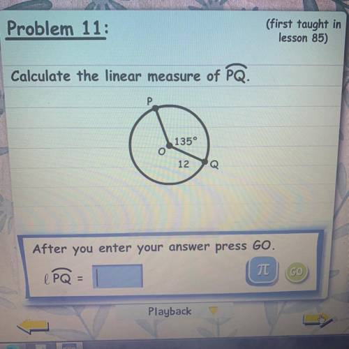 Calculate the linear measure of PQ