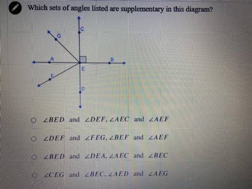 Which set of angles are supplementary?