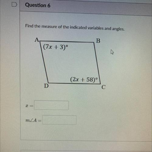 Looking for x
And angle A