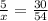 \frac{5}{x} = \frac{30}{54}