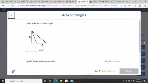 What is the area of the triangle