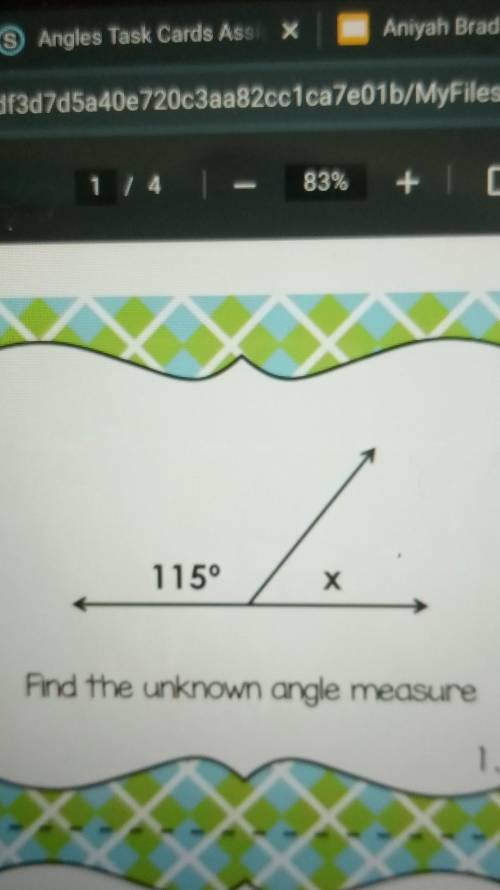115° X Find the unknown angle measure​
