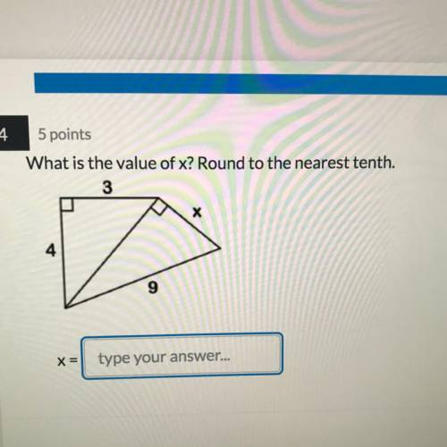 What is the value of x? Round to the nearest tenth.