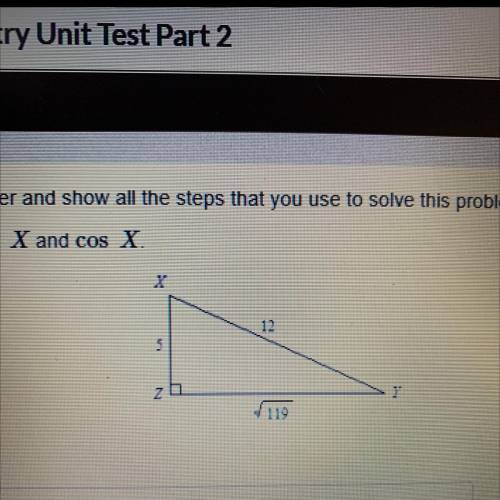Write the ratios for sin x and cos x