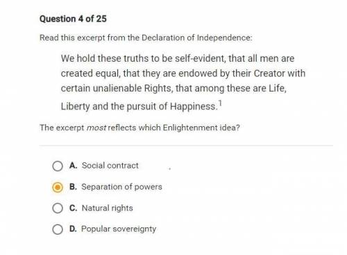 Need to know if the answer i selected is correct, 20 points and i need explanation.