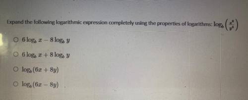 Expand the following logarithm expression completely using the properties of logarithm