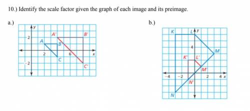 Identify the scale factor given the graph of each image and its preimage.

*20 points* *Bots will