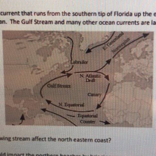 3. The Gulf Stream is an ocean current that runs from the southern tip of Florida up the eastern co