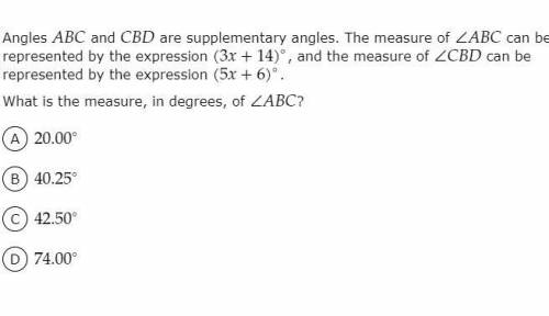 What is the measure, in degrees, of ABC?