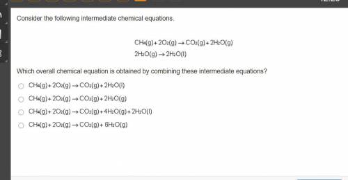 Which overall chemical equation is obtained by combining these intermediate equations?
