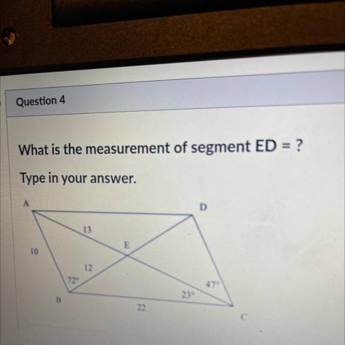 What is the measurement of segment ED?