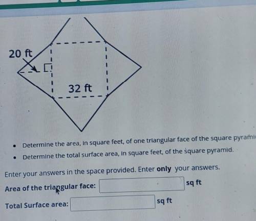 Determine the area in square feet​