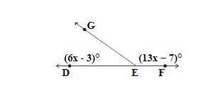 Find m∠DEG and m∠GEF.