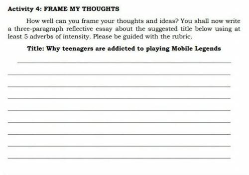 How well can you frame your thoughts and ideas? You shall now write

a three-paragraph reflective