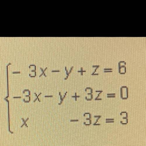 What is the solution to the system of equations ?

A.) (-6, 9, -3)
B.) (-6, -9, -3)
C.) (6, 9, -3)