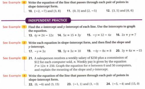 Problems 10, 11, 12, 22, 23, and 21 pls show work

If you do not send the correct answer I will co