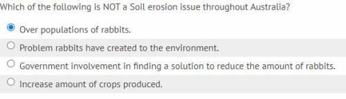 HELP ASAP! Which of the following is NOT a Soil erosion issue throughout Australia?