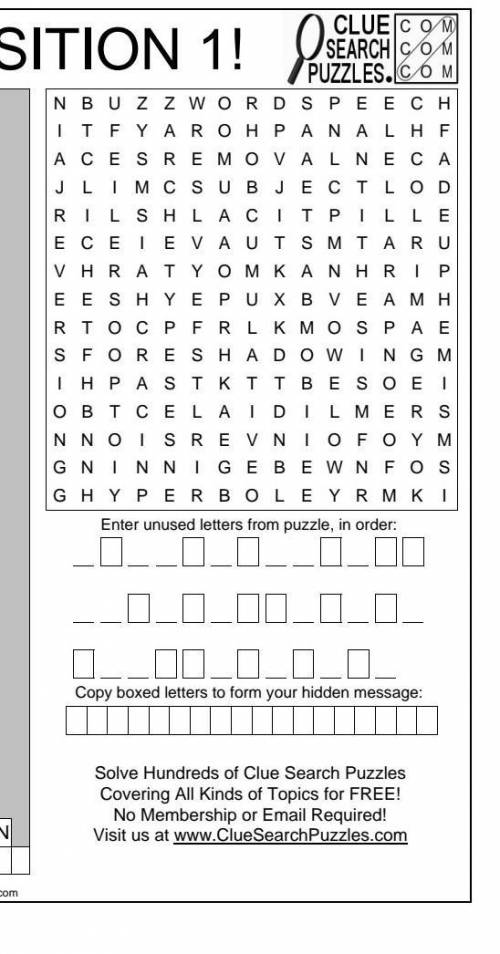 English Composition 1 word puzzle ​