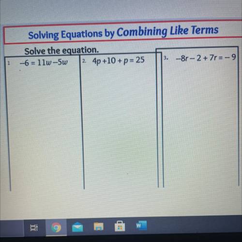 Solving equations by combining like terms