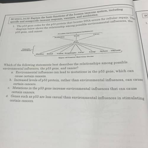 Biology help please answer asap