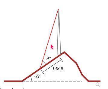50 POINT QUESTION!!!

A communications tower is located at the top of a steep hill, as shown. The