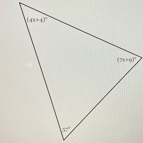 The measures of the angle of a triangle is shown in the figure below solve for X