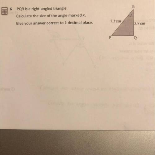PQR is right-angled triangle.calculate the soze of the angle marked correct.