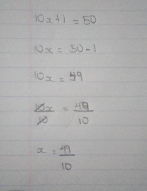 5(2x+1)=50
how do i find x