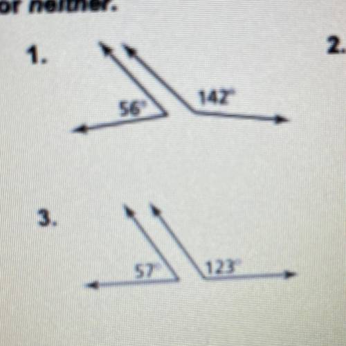 Is this a supplementary angle or a complementary angle or neither?? number 1