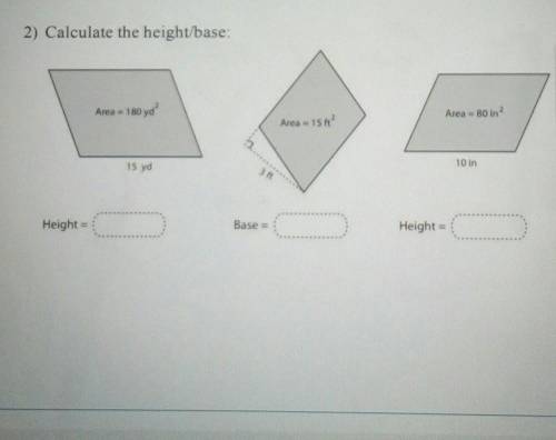 Calculate the height/base​