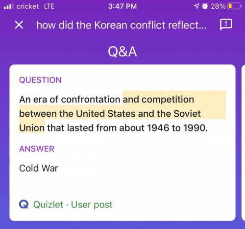 how did the Korean conflict reflect on the political competition between the soviet union and the un