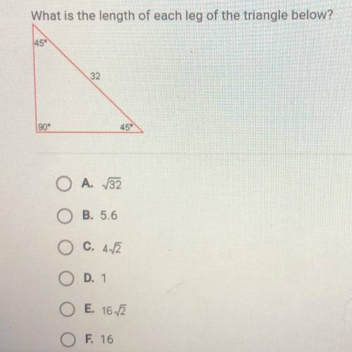 What is the length of each leg of the triangle below?

explain it please so i know how to do it pl