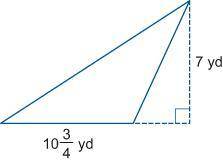 What is the area of the triangle in square yards?