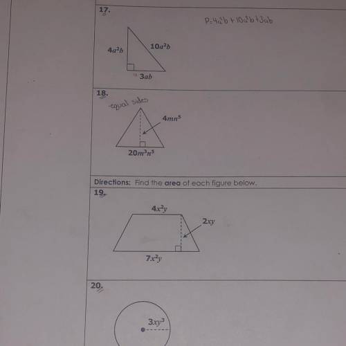 Directions: Find the perimeter and area of each figure below.
HELPPPP ASPPP