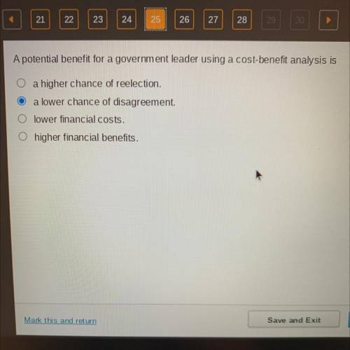 A potential benefit for a government leader using a cost-benefit analysis is?
