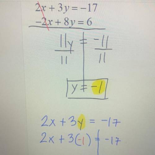 Find the value of x by solving the blue equation in the bottom.
