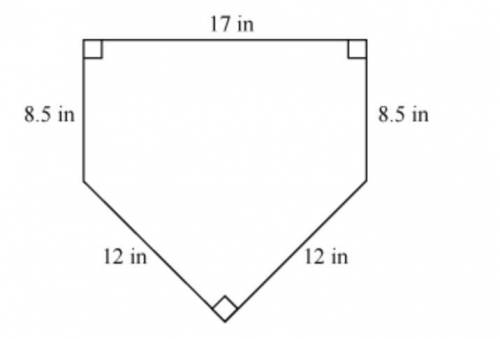 Home plate for professional baseball has the dimensions shown below. What is the area of home plate