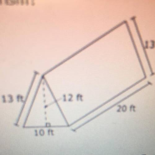 A triangular prism is shown.
What is the surface area of the triangular
prism?