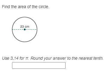I need more helppppppppp, i have to find the area of this circle
