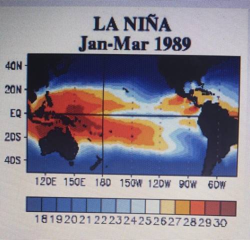 The following map was created using modern technology to determine the overall temperature of the o