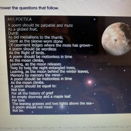 Why does the poet compare the poem to the moon?