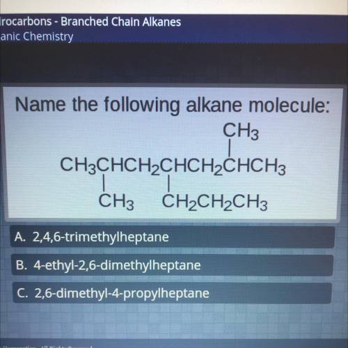 Name the following alkane molecule: