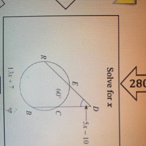 Find x this is a secant secant circle
