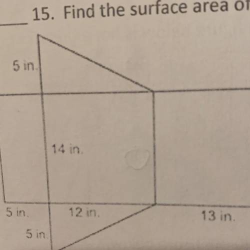 15. Find the surface area of the figure.